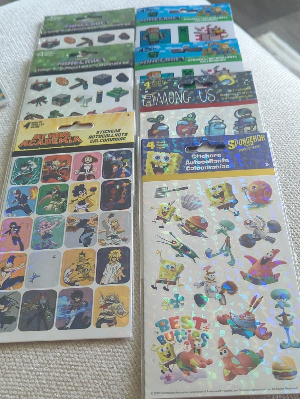 Holographic SpongeBob & Character Sticker Pack - Yellow Accents